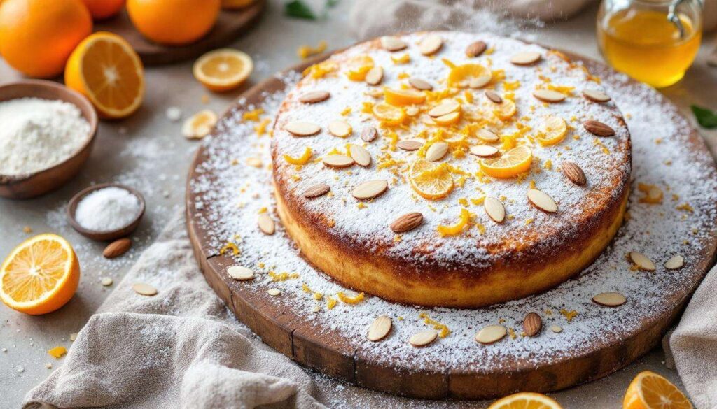Torta "Sole d'Inverno" alle arance e mandorle